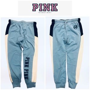 NWOT VS PINK Campus Joggers Light Blue, Black & White SZ S